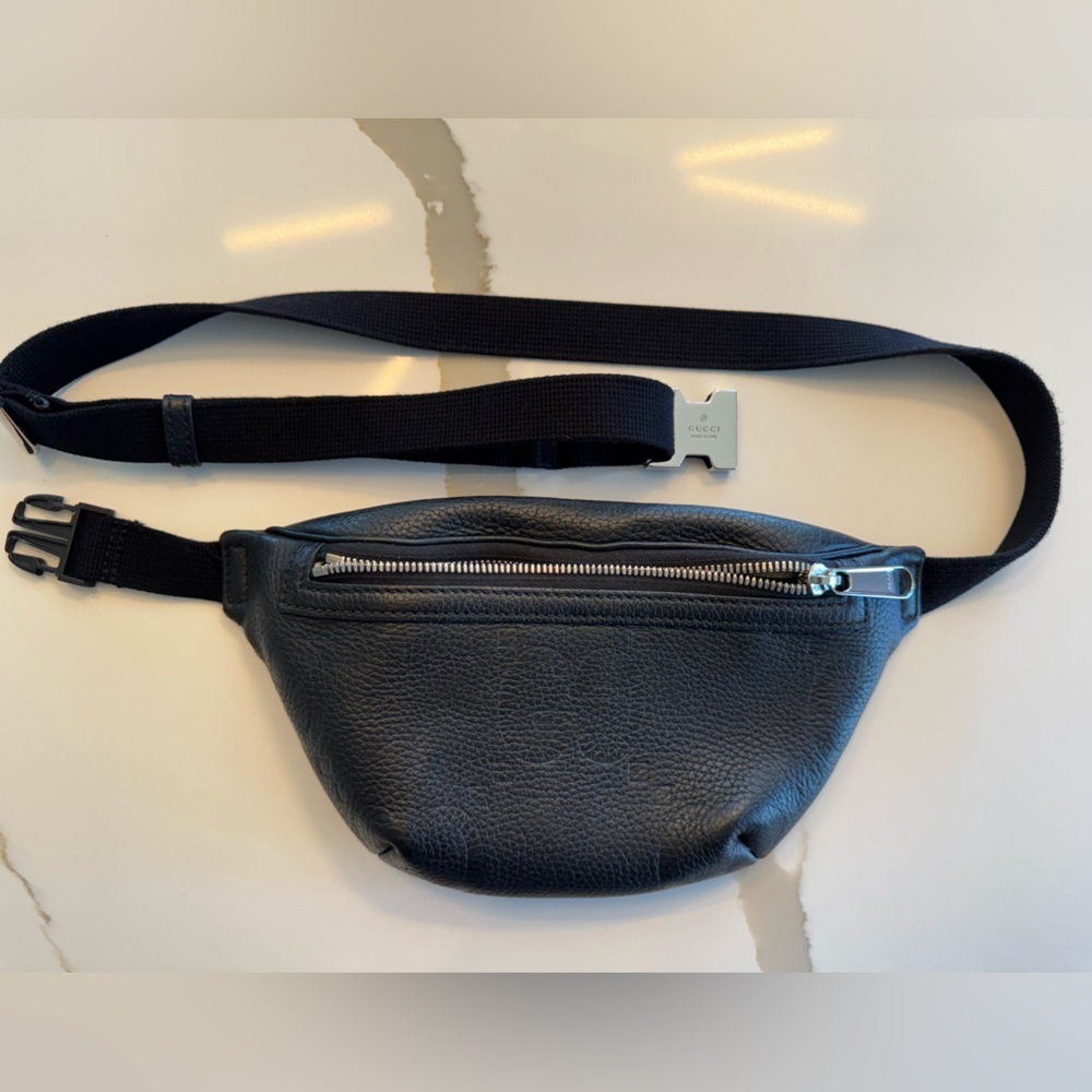 Gucci Jumbo GG Small Belt Bag Black Leather